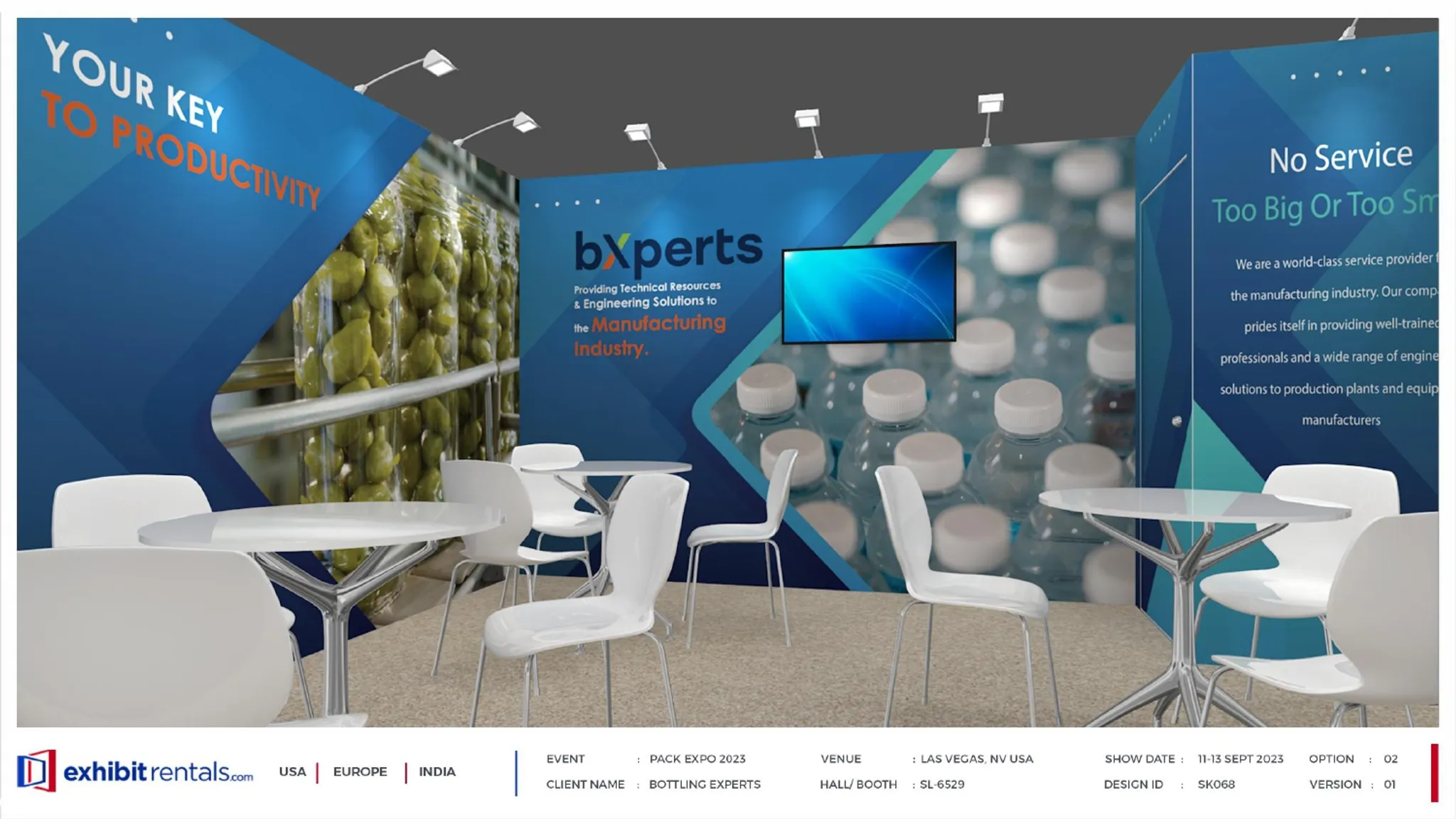 15x15 Inline booth design by Exhibit-Rentals
